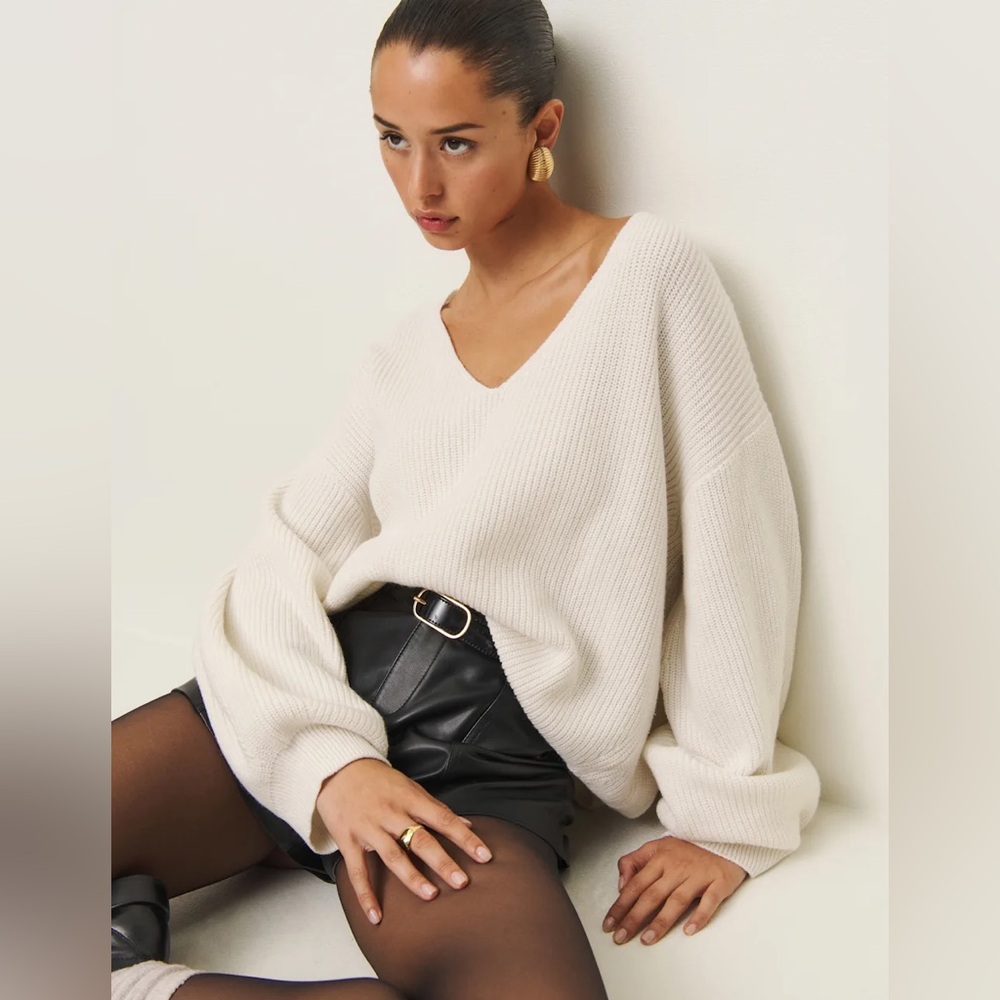Reformation Ellery Oversized V-Neck Sweater